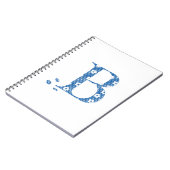 Blume Gemusterter Buchstabe B (blau & dots) Notizblock (Linke Seite)