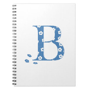 Blume Gemusterter Buchstabe B (blau & dots) Notizblock