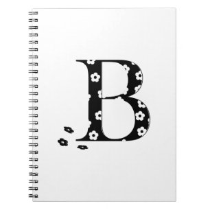 Blume Gemusterter Buchstabe B Notizblock