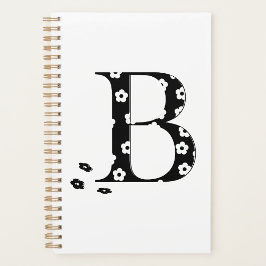 Blume Gemusterter Buchstabe B Planer (Vorderseite)