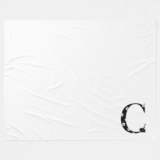 Blume Gemusterter Buchstabe C Fleecedecke (Vorderseite (Horizontal))