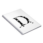Blume Gemusterter Buchstabe D Notizblock (Rechte Seite)