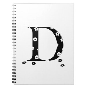Blume Gemusterter Buchstabe D Notizblock