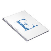 Blume Gemusterter Buchstabe E (blau & dots) Notizblock (Rechte Seite)