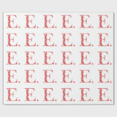 Blume Gemusterter Buchstabe E rot & Punkte) Geschenkpapier (Flach)