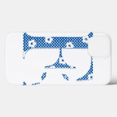 Blume Gemusterter Buchstabe F (blau & dots) Case-Mate iPhone Hülle (Rückseite (Horizontal))