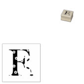 Blume Gemusterter Buchstabe F Gummistempel (Stempel)