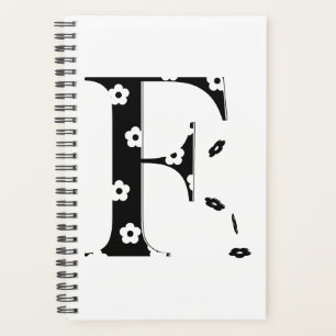 Blume Gemusterter Buchstabe F Planer