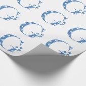 Blume Gemusterter Buchstabe G (blau & dots) Geschenkpapier (Ecke)