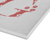Blume Gemusterter Buchstabe G (rot) Schneidebrett (Ecke)