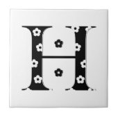 Blume Gemusterter Buchstabe H Fliese (Vorderseite)