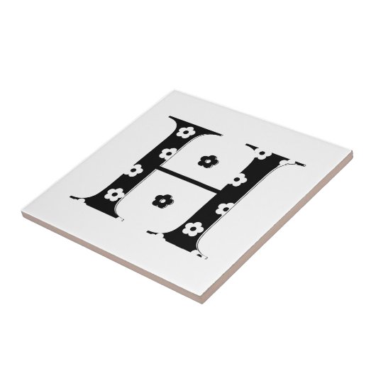 Blume Gemusterter Buchstabe H Fliese (Seite)