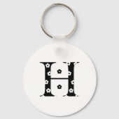 Blume Gemusterter Buchstabe H Schlüsselanhänger (Vorderseite)