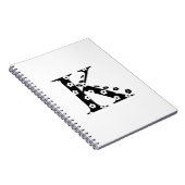 Blume Gemusterter Buchstabe K Notizblock (Rechte Seite)