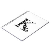 Blume Gemusterter Buchstabe K Notizblock (Linke Seite)