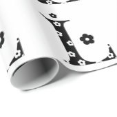 Blume Gemusterter Buchstabe L Geschenkpapier (Rolleneckpunkt)