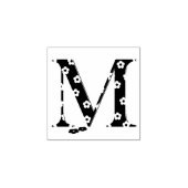 Blume Gemusterter Buchstabe M Gummistempel (Prägung)