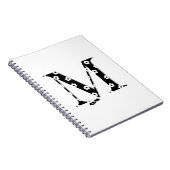 Blume Gemusterter Buchstabe M Notizblock (Rechte Seite)