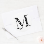 Blume Gemusterter Buchstabe M Runder Aufkleber (Umschlag)