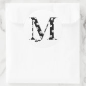 Blume Gemusterter Buchstabe M Runder Aufkleber (Tasche)