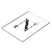 Blume Gemusterter Buchstabe N Notizblock (Linke Seite)