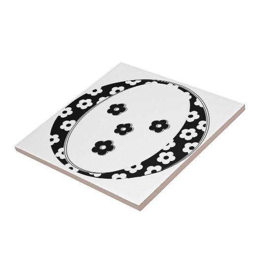 Blume Gemusterter Buchstabe O Fliese (Seite)