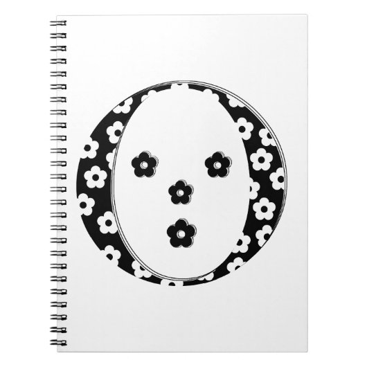 Blume Gemusterter Buchstabe O Notizblock (Vorderseite)