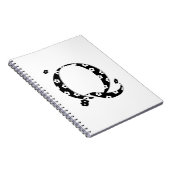 Blume Gemusterter Buchstabe Q Notizblock (Rechte Seite)