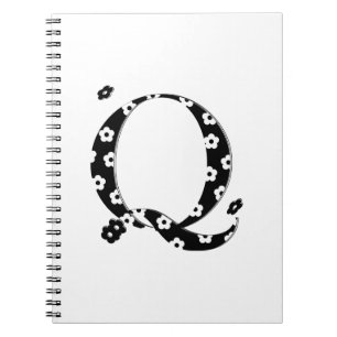 Blume Gemusterter Buchstabe Q Notizblock
