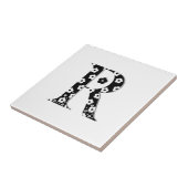 Blume Gemusterter Buchstabe R Fliese (Seite)