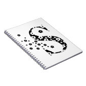 Blume Gemusterter Buchstabe S Notizblock (Rechte Seite)