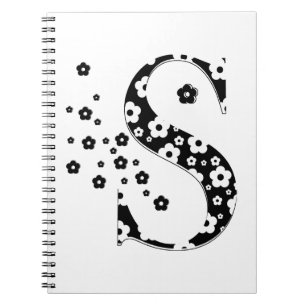 Blume Gemusterter Buchstabe S Notizblock