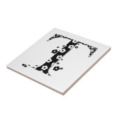 Blume Gemusterter Buchstabe T Fliese (Seite)