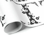 Blume Gemusterter Buchstabe T Geschenkpapier (Rolleneckpunkt)