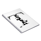 Blume Gemusterter Buchstabe T Notizblock (Rechte Seite)