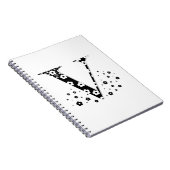 Blume Gemusterter Buchstabe V Notizblock (Rechte Seite)