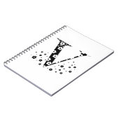 Blume Gemusterter Buchstabe V Notizblock (Linke Seite)