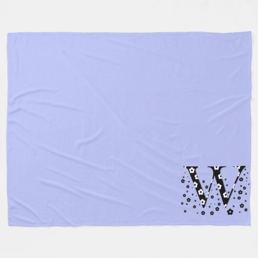 Blume Gemusterter Buchstabe W Fleecedecke (Vorderseite (Horizontal))