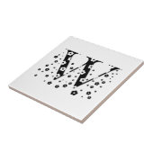 Blume Gemusterter Buchstabe W Fliese (Seite)