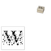 Blume Gemusterter Buchstabe W Gummistempel (Stempel)