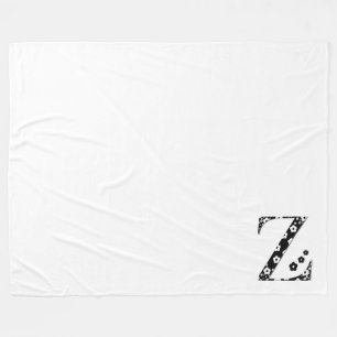 Blume Gemusterter Buchstabe Z Fleecedecke