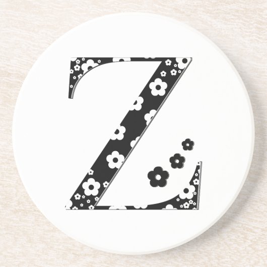 Blume Gemusterter Buchstabe Z Getränkeuntersetzer (Vorne)