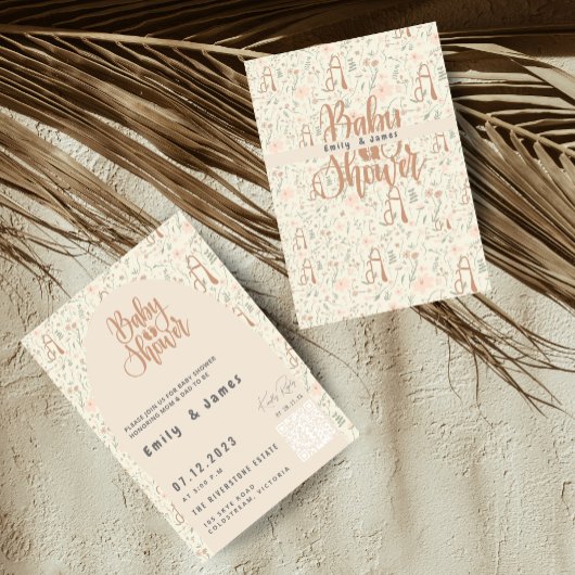 Blume Gender Reveal Baby Shower Einladung