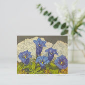 Blume Gentian Postkarte (Stehend Vorderseite)