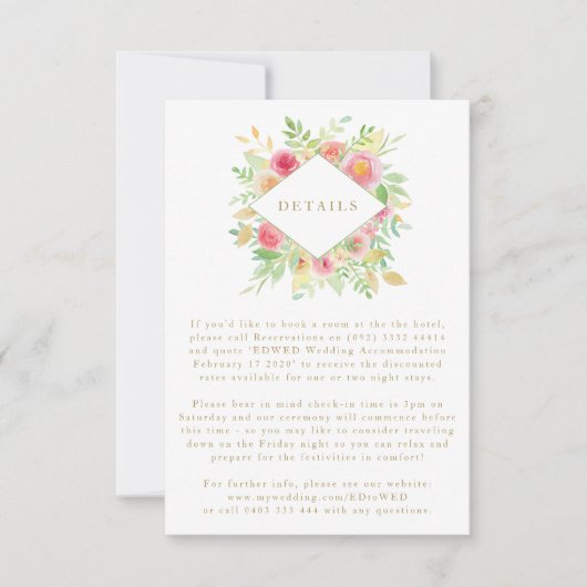 Blume Geo Wedding Card RSVP Karte (Vorderseite)