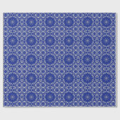 Blume geometrisch aus hellblauem Silber Geschenkpapier (Flach)