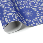 Blume geometrisch aus hellblauem Silber Geschenkpapier (Rolleneckpunkt)