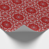 Blume geometrisch, reich an roten Silberstern Geschenkpapier (Ecke)