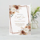 Blume Geometrisches Brautparty | Einladung (Stehend Vorderseite)