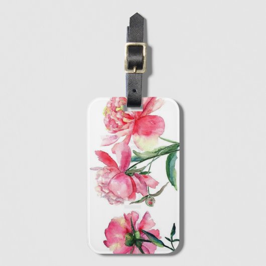 Blume Gepäckanhänger mit Visitenkartenschlitz (Vorderseite Vertikal)